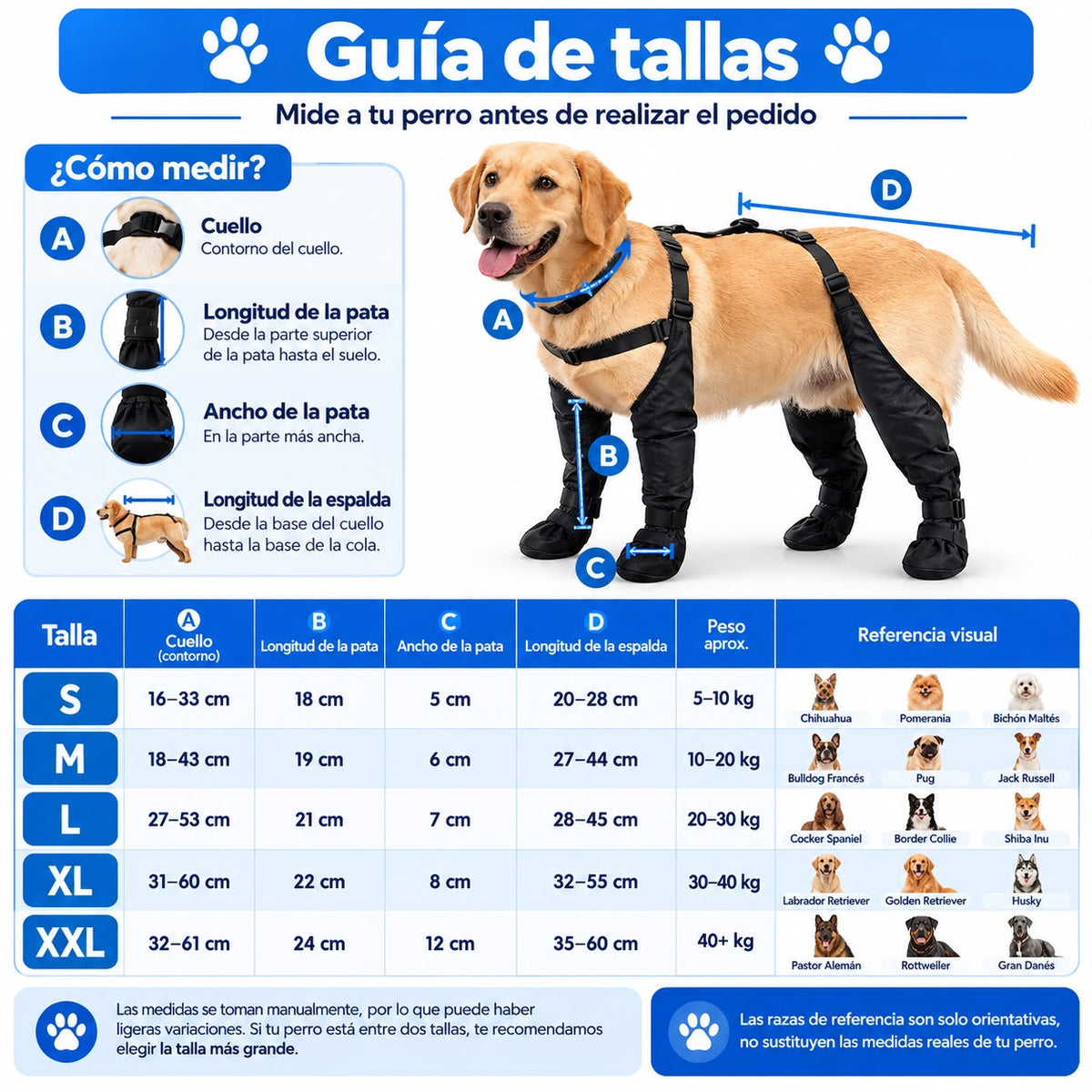 Botas antideslizantes para perro con tirantes